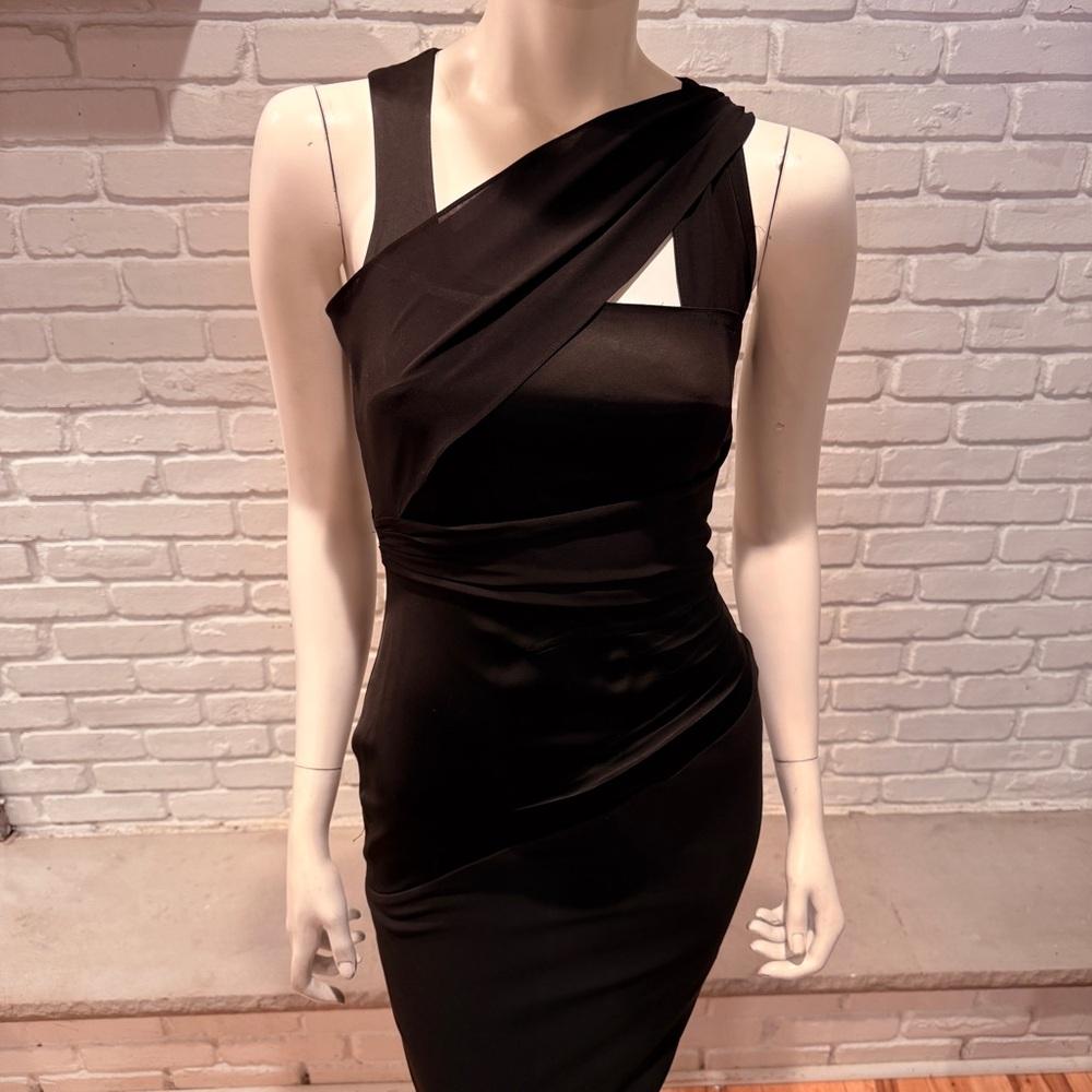 REISS Black Asymmetrical One Shoulder Cocktail Size 4 NWT Bodycon - Picture 6 of 15